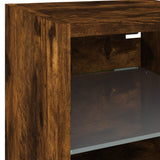 6 Piece TV Wall Units with LED Smoked Oak Engineered Wood 3216619