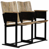 2-Seater Bench Solid Mango Wood and Steel 244954