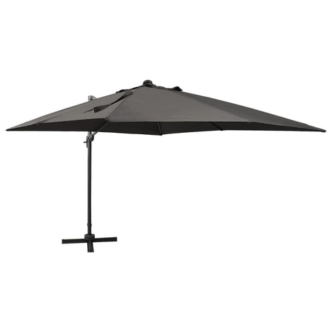 ZNTS Cantilever Garden Parasol with Pole and LED Lights Anthracite 300 cm 312346