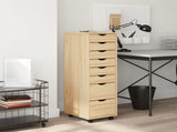 Rolling Cabinet with Drawers MOSS Clear Varnish Solid Pine wood 42032402