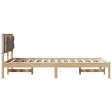 Bed Frame with Headboard Taupe 120 x 200 cm Solid Pine Wood 878192