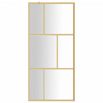 Walk-in Shower Wall with Clear ESG Glass Gold 80x195 cm 154953