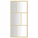 Walk-in Shower Wall with Clear ESG Glass Gold 80x195 cm 154953