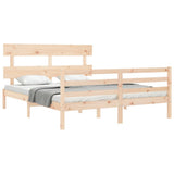 Bed Frame without Mattress King Size Solid Wood 3195096