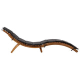 Sun Lounger with Dark Grey Cushions Solid Wood Acacia 363283