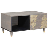 Coffee Table Grey 80 x 50 x 40 cm Solid Mango Wood 4018776