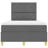 Box Spring Bed with Headboard Dark grey 120 x 200 cm Fabric 3339687