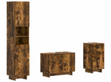 3 Piece Bathroom Cabinet Set EDE Smoked Oak Engineered Wood 3417824
