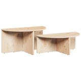 Coffee Table 2 pcs Natural Solid pine wood 873535
