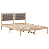 Bed Frame with Headboard Taupe 150 x 200 cm Solid Pine Wood 878182