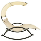 Sun Lounger Cream Textilene, Steel Double Sun Lounger Crescent 310548