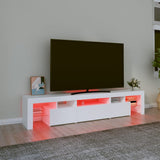 TV Cabinet with LED Lights White 200x36.5x40 cm 3152810