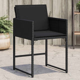 Garden Chairs with Cushions 4 pcs Black Poly Rattan 365001