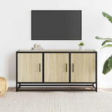 TV Cabinet Sonoma Oak 100x35x50 cm Engineered Wood and Metal 848830