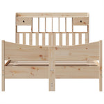 ZNTS Bed Frame without Mattress 140x200 cm Solid Wood Pine 3323377