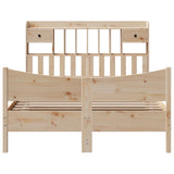 ZNTS Bed Frame without Mattress 140x200 cm Solid Wood Pine 3323377