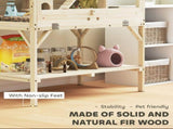 2 Tier Wooden Hamster Cage with Shelf and Openable Top T3398P552629