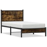 Metal Bed Frame without Mattress Smoked Oak 90x200 cm 4007807