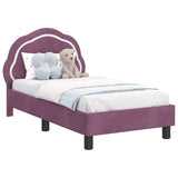 Toddler Bed Frame with Headboard Purple 70 x 140 cm Velvet 42010898
