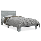 Bed Frame without Mattress Grey Sonoma 75x190 cm Small Single 845815
