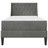 Bed Frame with Mattress Dark Grey 90 x 190 cm Velvet 3415239