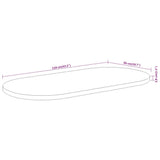 Table Top 110x50x3.8 cm Oval Solid Wood Acacia 370097