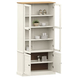 Glass Display Cabinet VIGO White 85x35x170 cm Solid Wood Pine 353194
