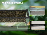 Reptile Glass Terrarium with Stone Background, Front Ventilation, Escape-Proof Knob Lock, 50 x 30 x T3398P375361