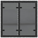 Garden Table Black PE Rattan, Powder-Coated Steel, Tempered Glass 365969
