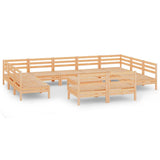 12 Piece Garden Lounge Set Solid Wood Pine 3083449