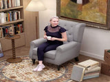 Retro Accent Chair, Wingback Armchair with Wood Frame Button Tufted Design for Living Room Bedroom, T3398P328125