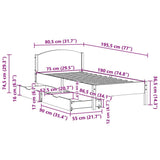 Bed Frame without Mattress 75x190 cm Small Single Solid Wood Pine 3301851