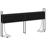 Storage Headboard with Charging Station Black oak 180 cm 859820