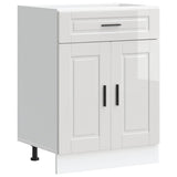 Kitchen Base Cabinet Porto High Gloss White Engineered Wood 853969