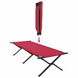 Folding Camping Bed Folding Manual Red Oxford fabric 42003194