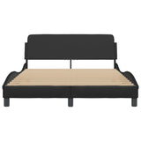 Bed Frame "Dover" Black 137x190 cm Faux Leather 373285