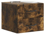 Wall-Mounted Bedside Cabinet Smoked Oak 34.5 x 33 x 40 cm 898985