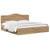 Bed Frame with Storage and Headboard Artisan Oak 180 x 200 cm 3445839