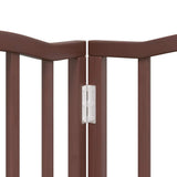 Dog Gate with Door Foldable 15 Panels Brown 750 cm Poplar Wood 3155608