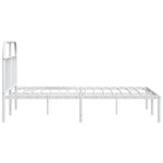 Metal Bed Frame without Mattress with Headboard White 140x190cm 353684