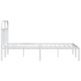 Metal Bed Frame without Mattress with Headboard White 140x190cm 353684