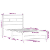 Metal Bed Frame without Mattress Sonoma Oak 90x190 cm Single 4017264