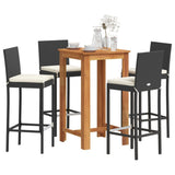 Garden Bar Set Black Solid Acacia Wood Standard Tough 3295296