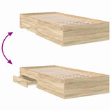 Bed Frame with Drawer Brown 90 x 190 cm Engineered Wood 3345122
