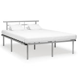 Bed Frame Grey Powder-coated metal, plywood Double Durable 324831