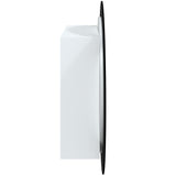 Bathroom Cabinet with Round Mirror&LED White 54x54x17.5 cm 345587