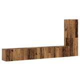 Wall Mounted TV cabinets 3 pcs Old Wood Engineered Wood 3328983