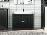Bathroom Sink Cabinet BERG Black 60x34x59 cm Solid Wood Pine 358553