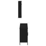 ZNTS 3 Piece Bathroom Furniture Set Black Engineered Wood 3214790