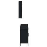 ZNTS 3 Piece Bathroom Furniture Set Black Engineered Wood 3214790